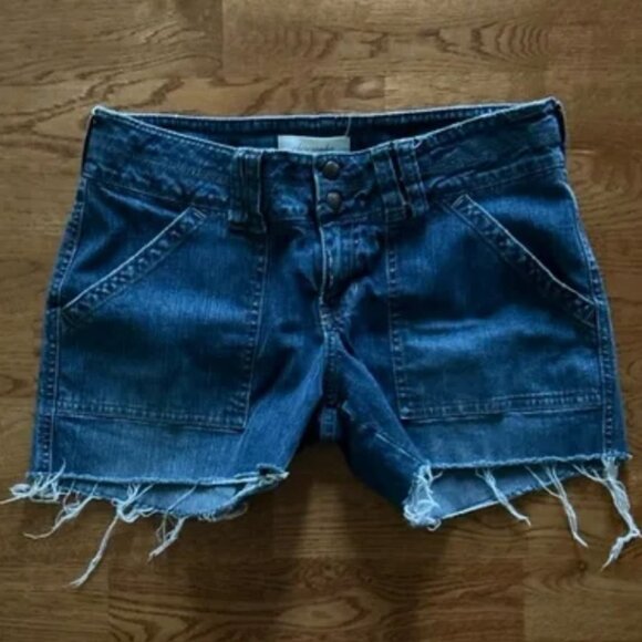 abercrombie kids Jean Shorts Denim Low Rise Stretch Blue Cut Off 16 girls pocket - Picture 1 of 4
